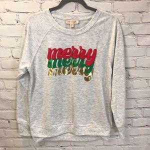 Philosophy Merry Graphic Crewneck Top size Medium NWT